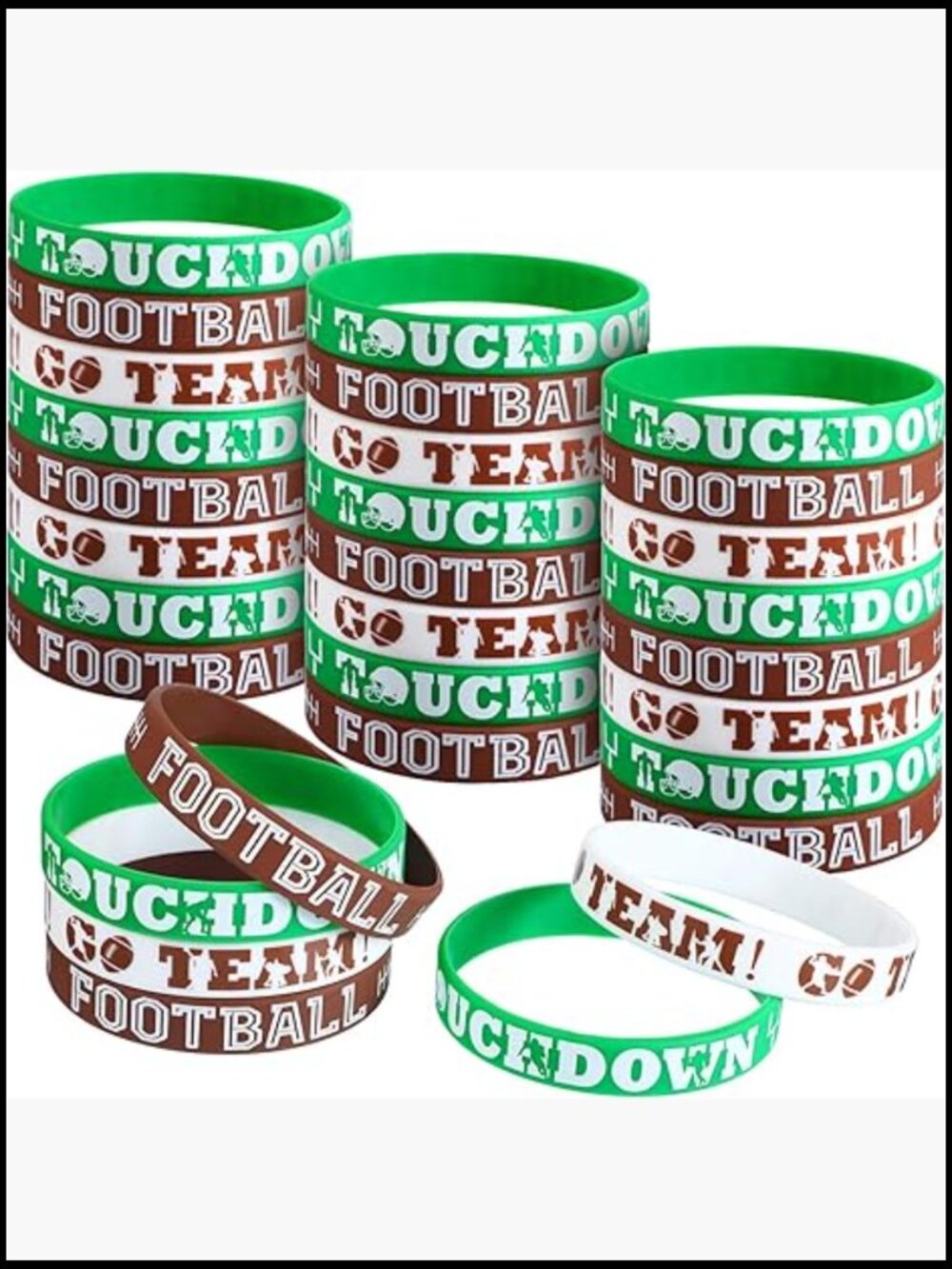 30 Piece Silicone Sports Wristbands Bracelets Party Favors Bulk Set 3 Styles